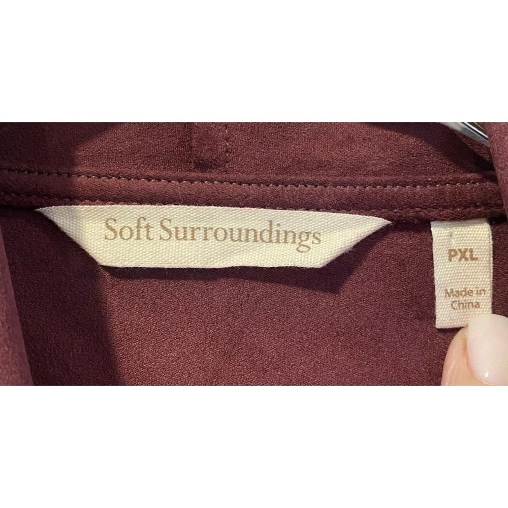 Soft Surroundings‎ Shape Drape Burgundy Suede Jacket Purple Wine Womens PXL - Picture 4 of 5